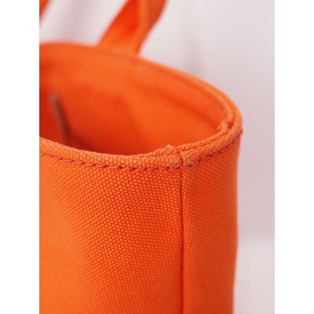 Prada Canapa Logo Print Canvas Tote Bag 2way Orange - Picture 9 of 9